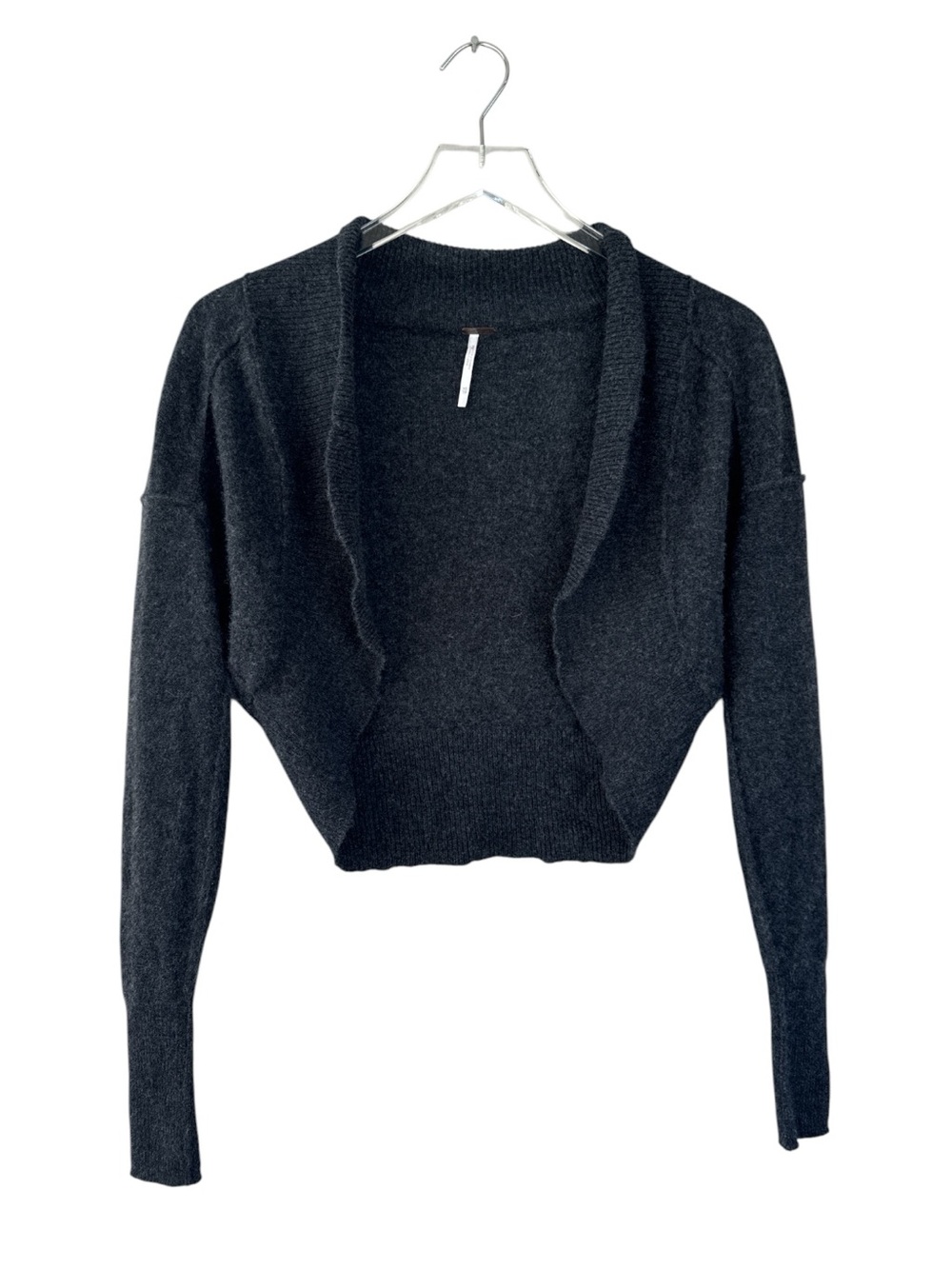 Free People 100% Cashmere Charcoal Cropped Shrug Cardigan XS